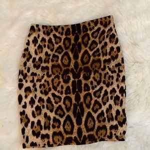 Cheetah silky high waist skirt